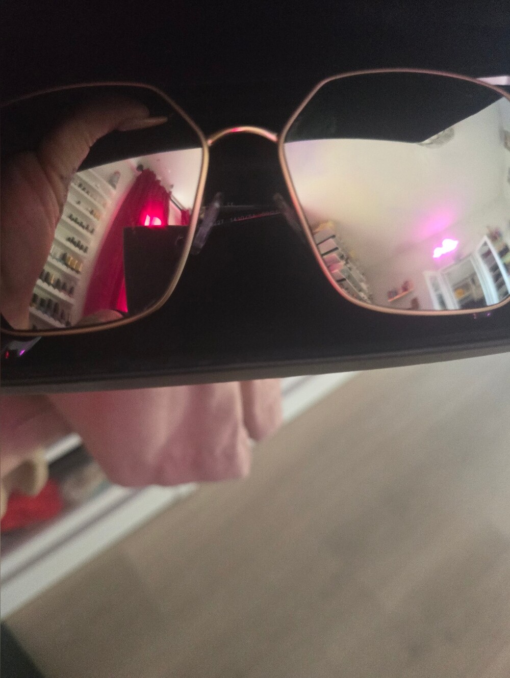 Versace Oversized Geometric Rose Gold Mirror Sunglasses